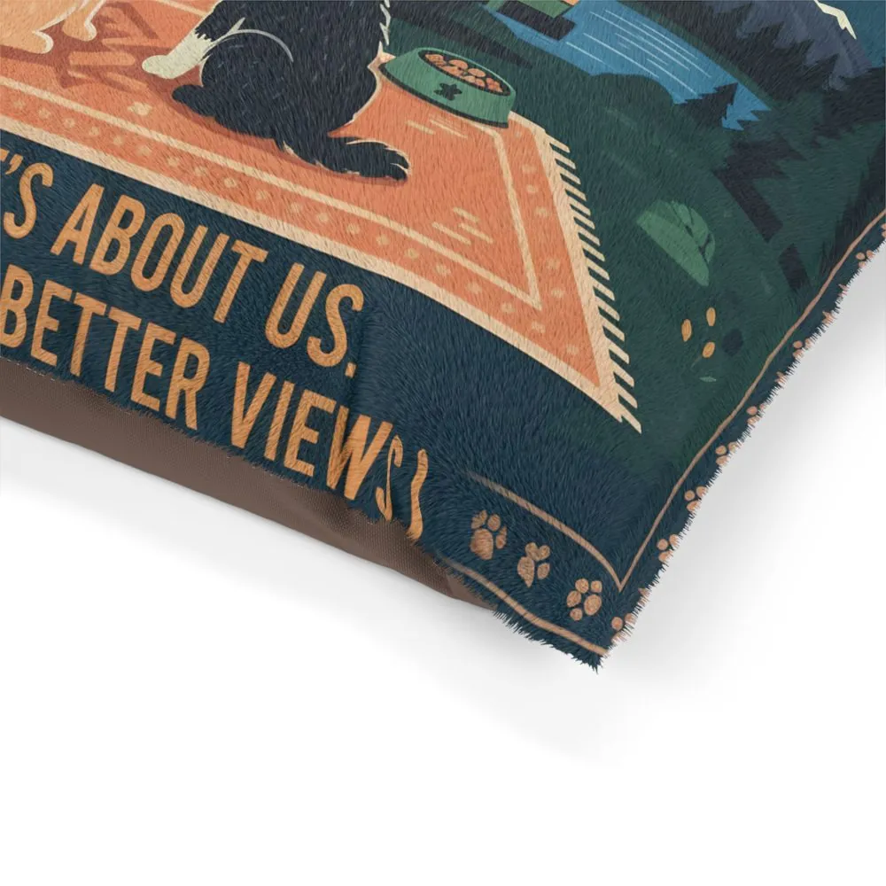 Pet Bed — 'Our Humans Bought a Van' Camper Dogs Camping Pillow for RV Lovers