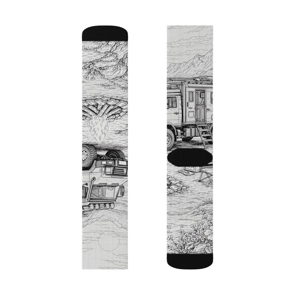 6998874475214594992_2048.jpeg Sublimation Socks — Retro Camper Roadtrip Crew Socks