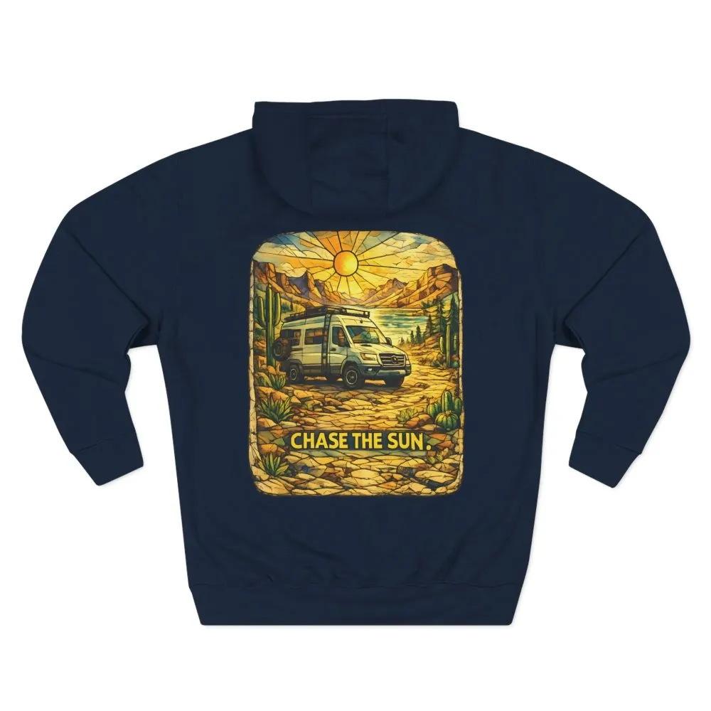 7010180961420560588_2048.jpeg Three-Panel Fleece Hoodie - "Chase The Sun" Design Cubic-Line