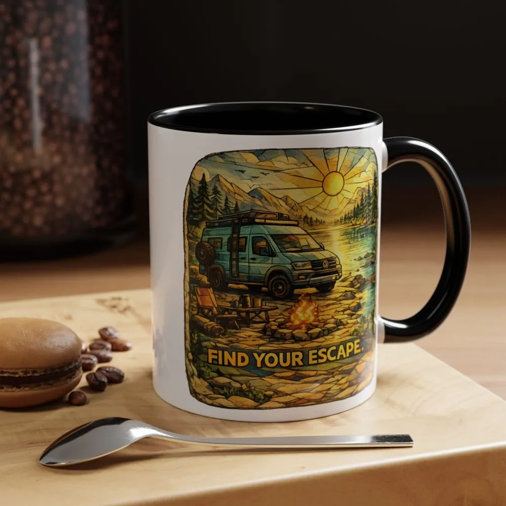 7011972678024400873_2048.jpeg Accent Coffee Mug (11, 15oz) — "Find Your Escape" Design Cubic-Line