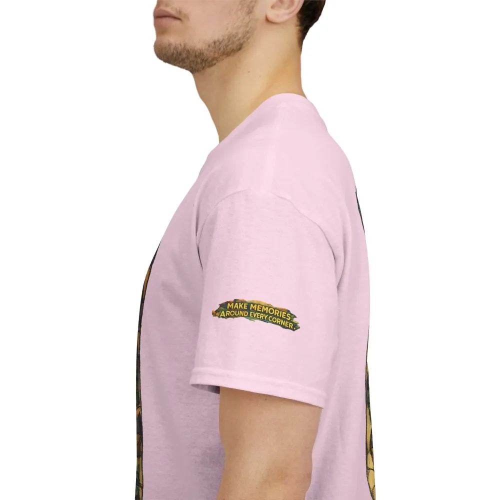 Unisex Heavy Cotton Tee — "Make Memories Around Every Corner" Design Cubic-Line