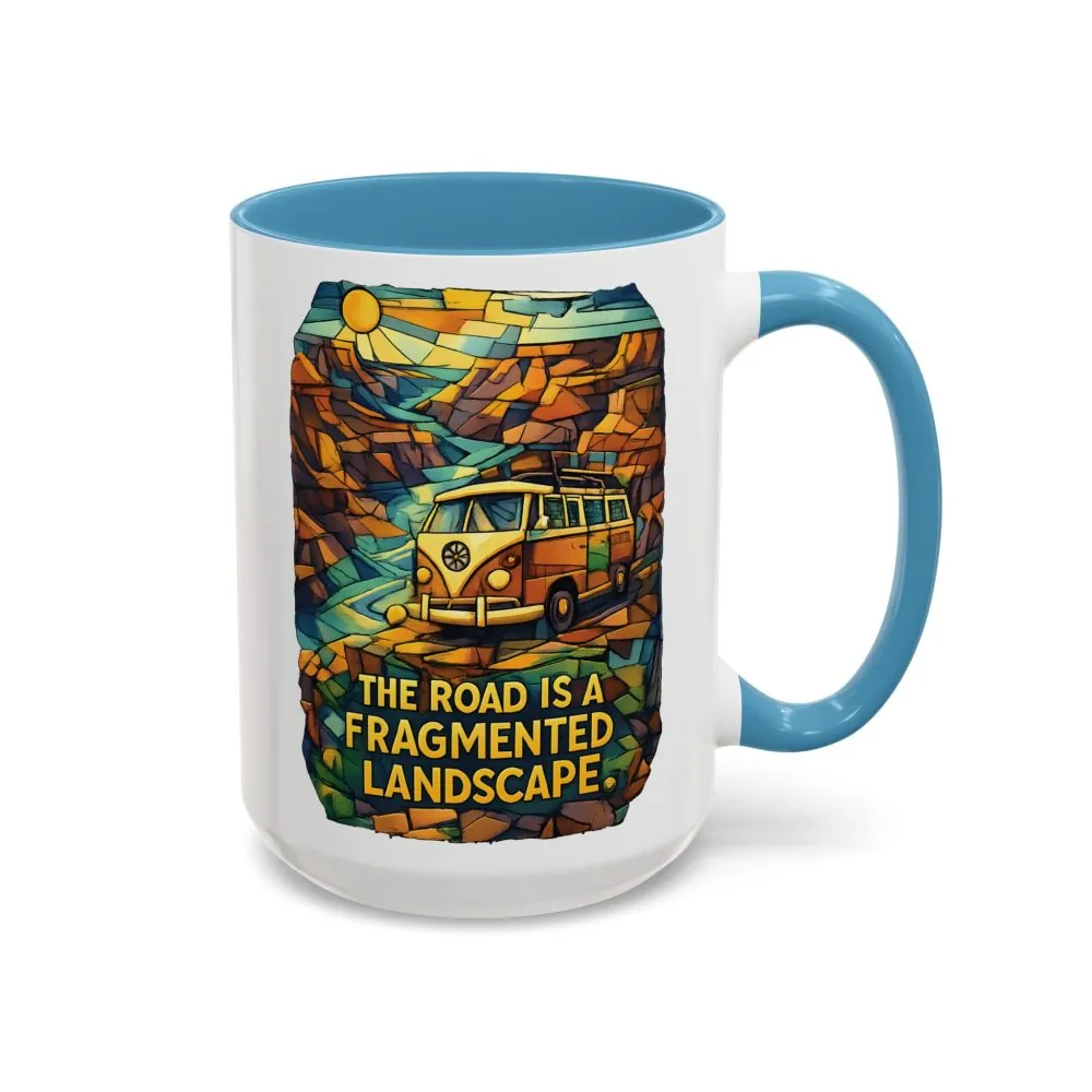 7030125995610572782_2048.jpeg Accent Coffee Mug (11, 15oz) — "The Road Is A Fragmented Landscape" Design Cubic-Line