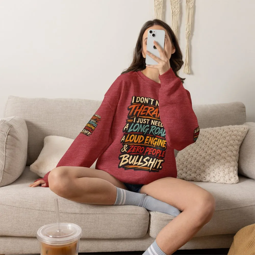 Unisex Heavy Blend™ Crewneck Sweatshirt — "I Dont Need Therapy" Design F**K-Line