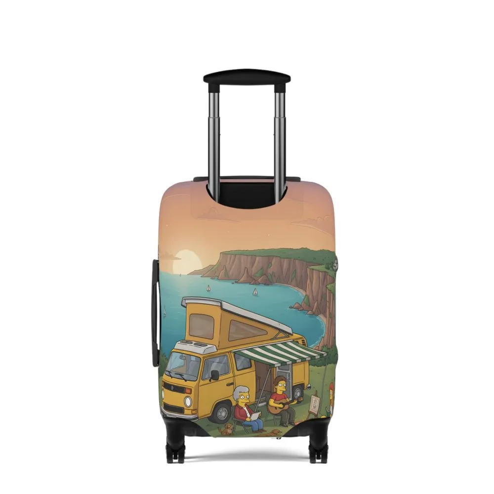 Luggage Cover — Adventure Camper Sketch Travel Suitcase(Design Sitcom-Line)