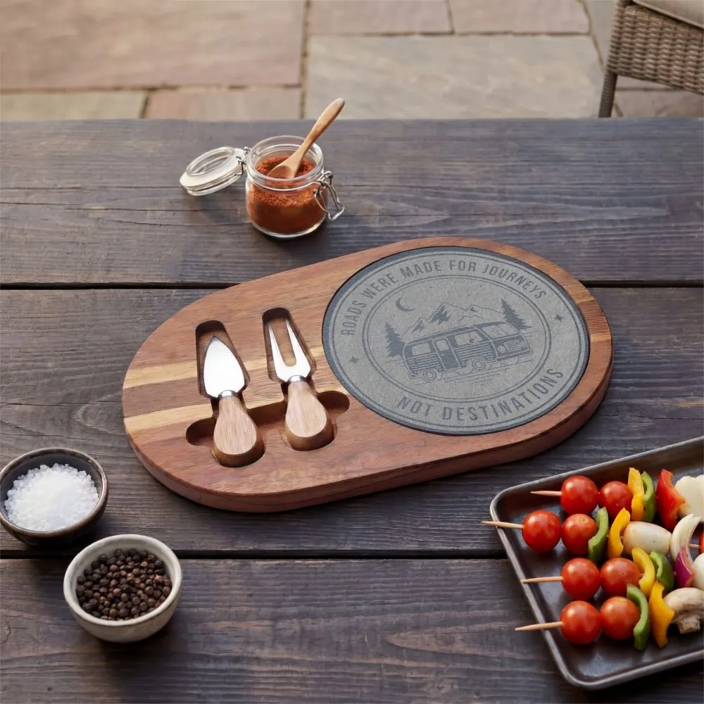 Engraved Charcuterie Board - "ROAD WHERE MADE FOR JOURNEYS-NOT DESTINATIONS" (4 Variants Available)