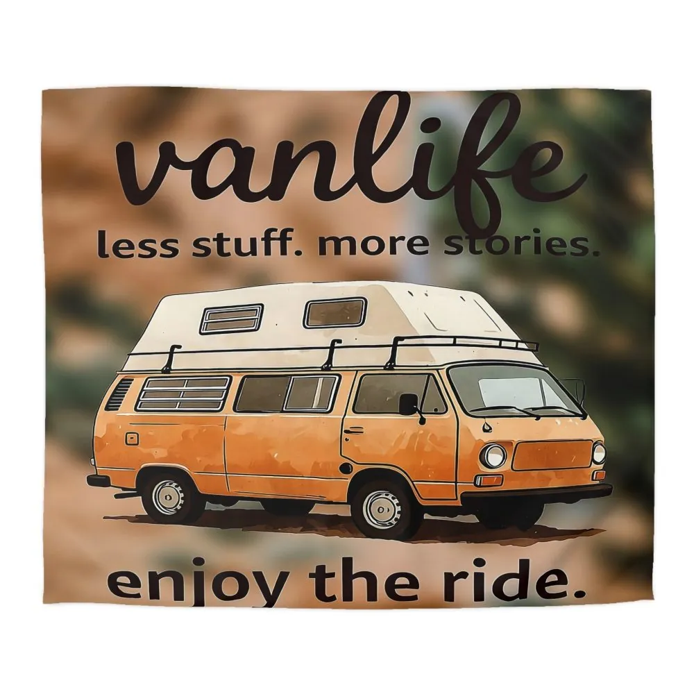 Duvet Cover – “Vanlife - Less Stuff. More Stories. Enjoy the Ride.” Camper Van Bedding