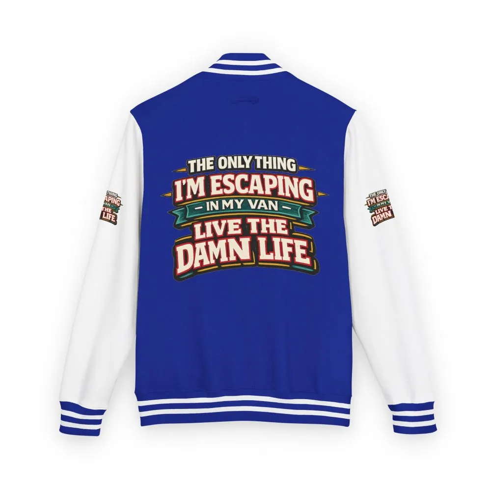 Unisex Heavyweight Letterman Jacket — "The Only Thing I´m Escaping" Design F**K-Line