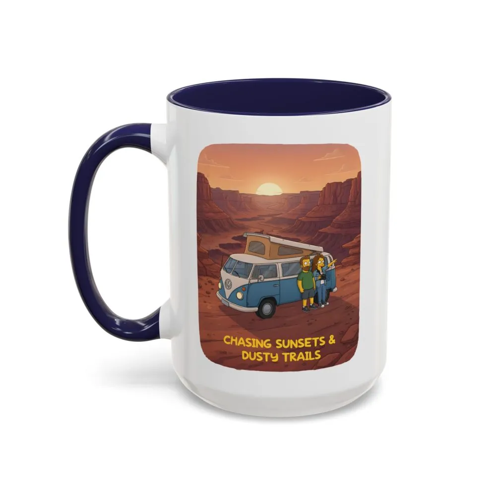 7102066053595038758_2048.jpeg Accent Coffee Mug (11, 15oz) — "Chasing Sunsets And Dusty Trails" Design Sitcom-Line
