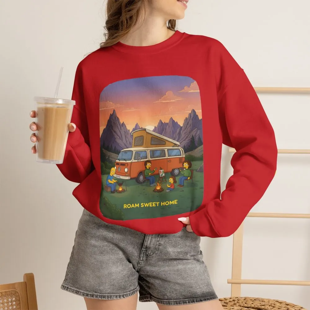 Unisex Heavy Blend™ Crewneck Sweatshirt — "Roam Sweet Home" Design Sitcom-Line