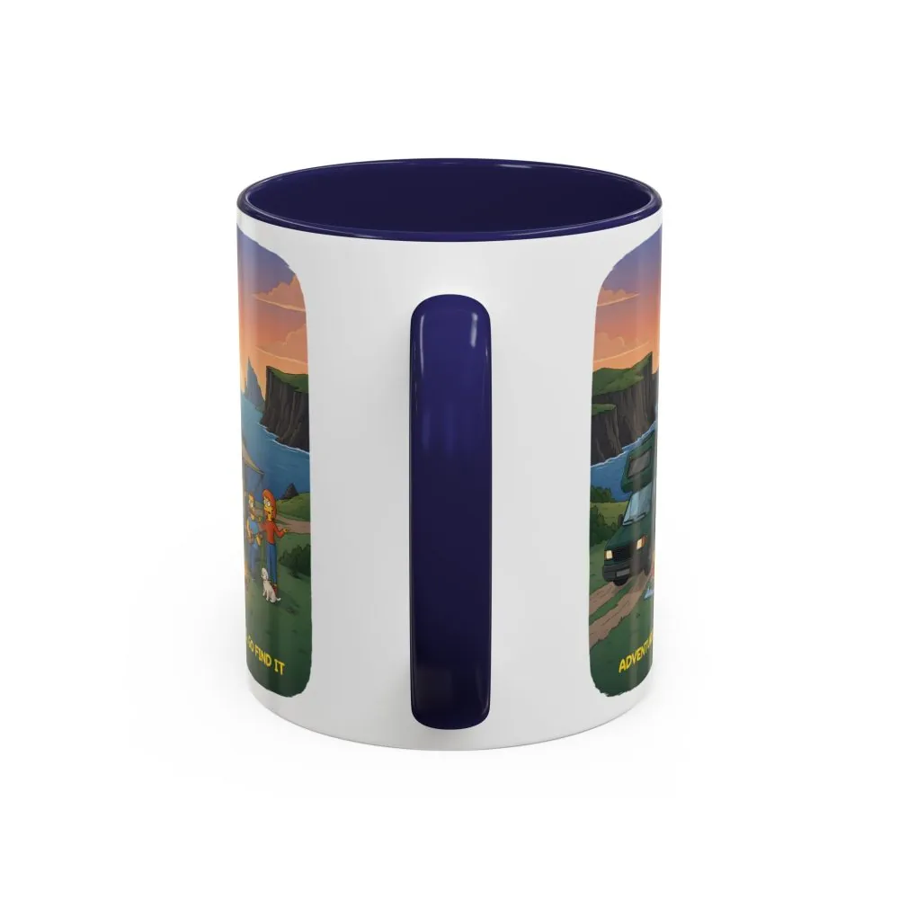 7107053400606421529_2048.jpeg Accent Coffee Mug (11, 15oz) — "Adventure Awaits-Go Find It"" Design Sitcom-Line