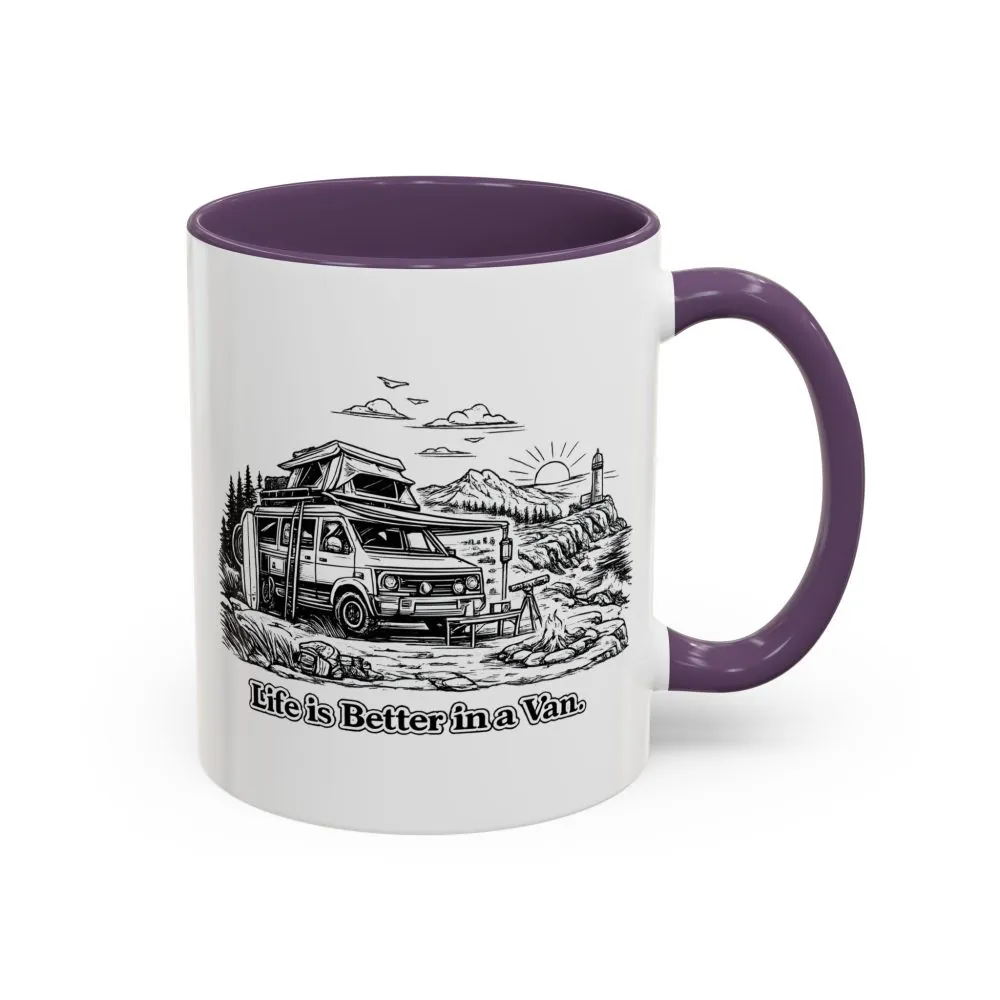 7128774420957231537_2048.jpeg Accent Coffee Mug (11, 15oz) — "Life Is Better In A Van" Design Minimal-Line