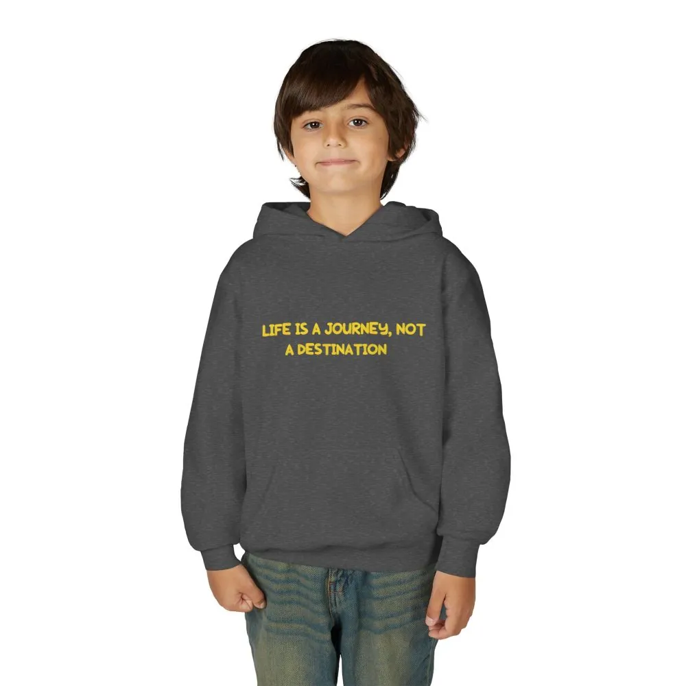 Youth Hoodie(Gildan) – "Life Is A Journey-Not A Destination" (Design Sitcom-Line)