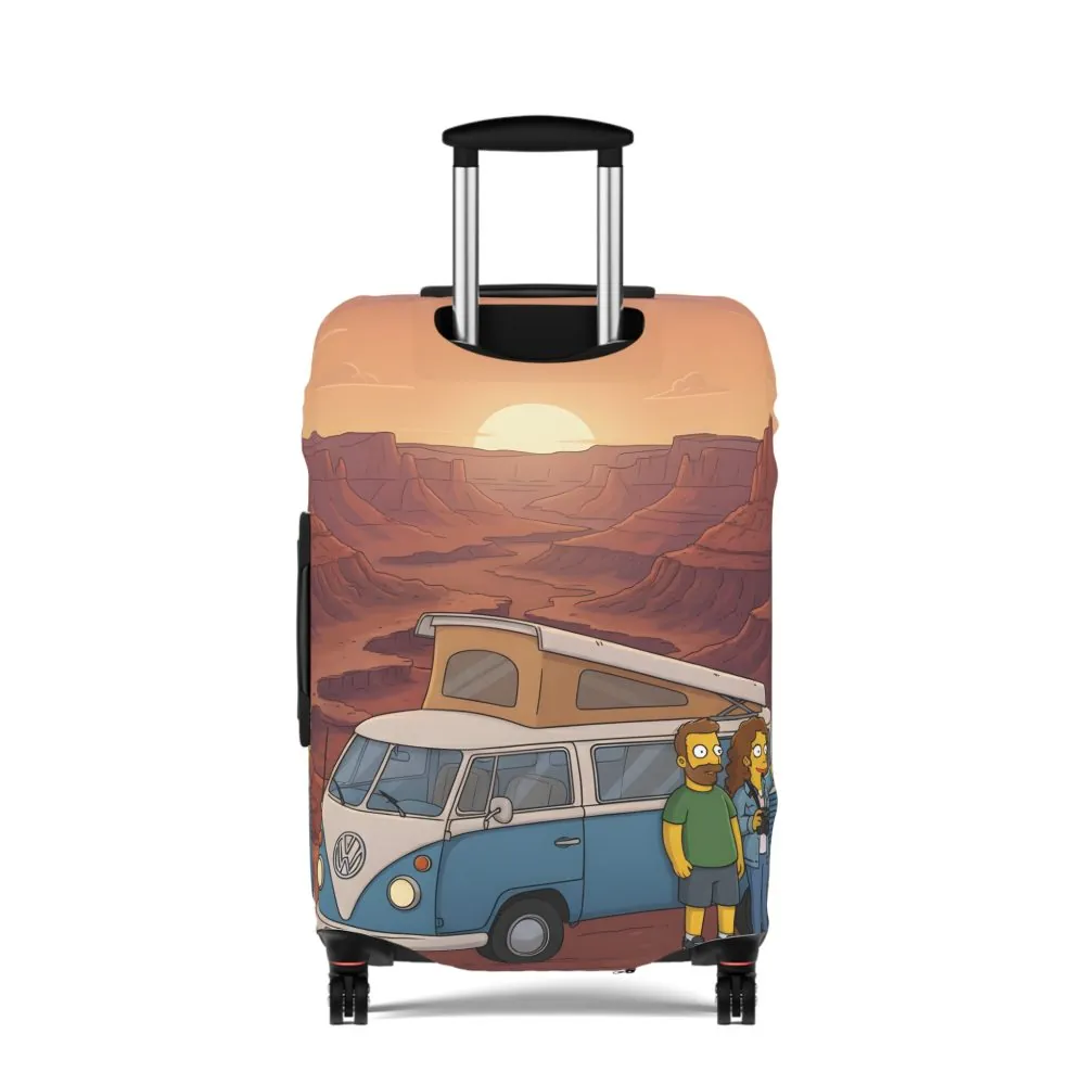 Luggage Cover — Adventure Camper Sketch Travel Suitcase(Design Sitcom-Line)