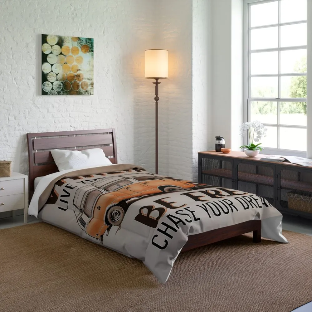Comforter – 'Be Free, Chase Your Dreams' Vintage Camper Bedding