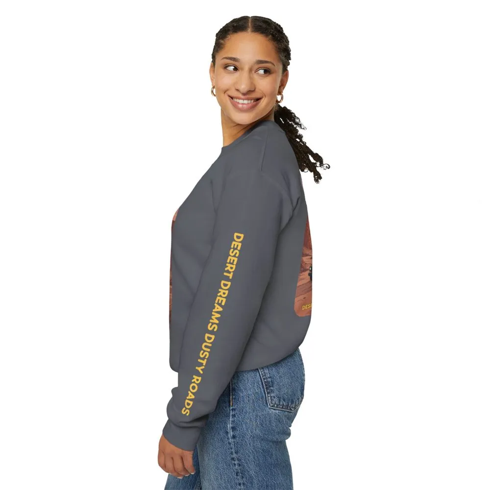 Unisex Heavy Blend™ Crewneck Sweatshirt — "Desert Dreams Dusty Roads" Design Sitcom-Line