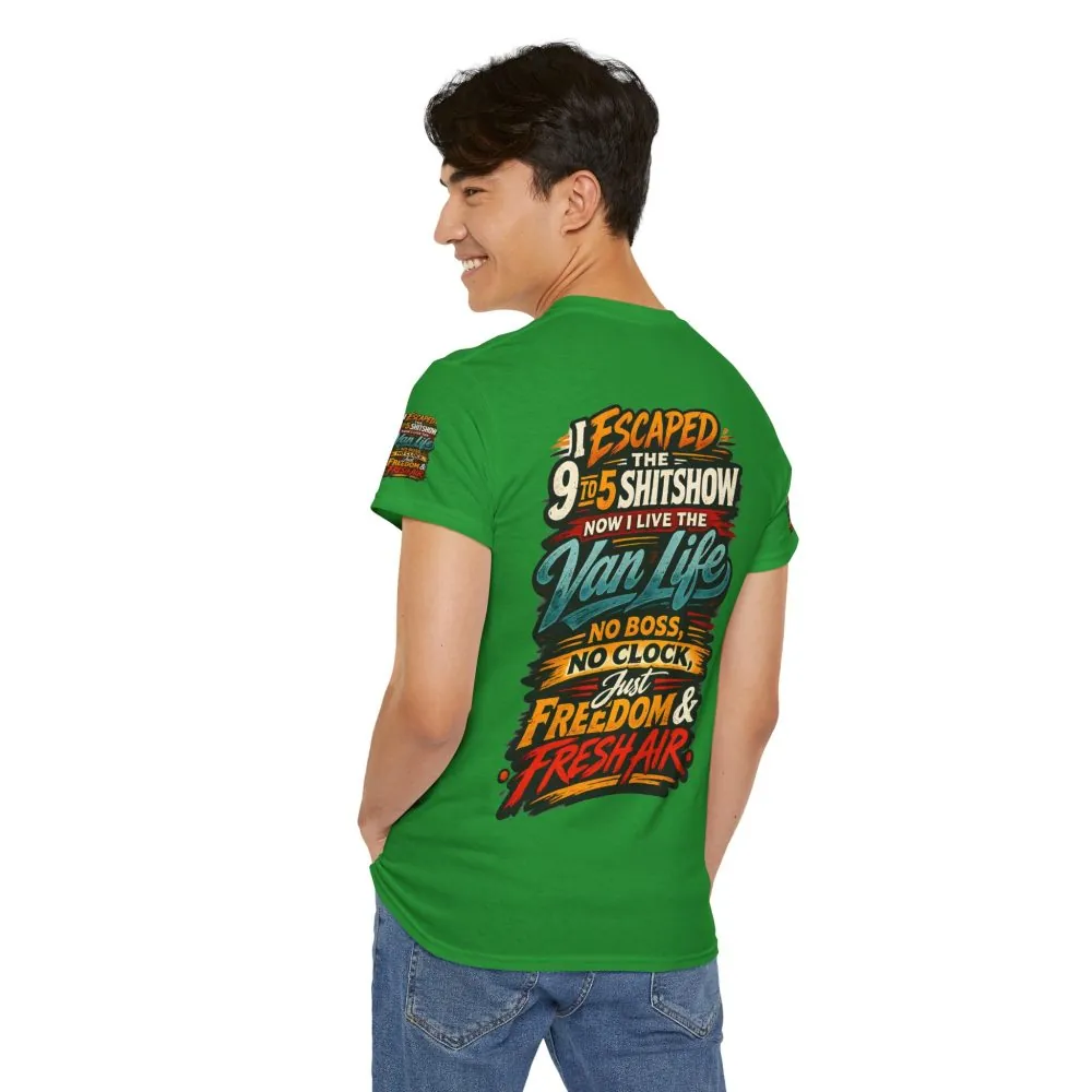7156950887349790324_2048.jpeg Unisex Heavy Cotton Tee — "I Escaped The 9 To 5" Design F**K-Line
