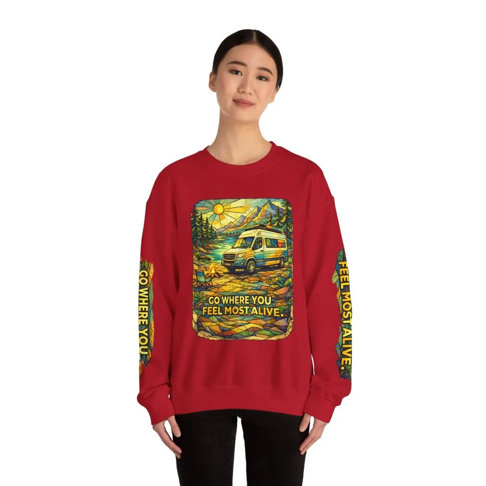 7177918225008510697_2048.jpeg Unisex Heavy Blend™ Crewneck Sweatshirt — "Go Where You Feel Most Alive" Design Cubic-Line