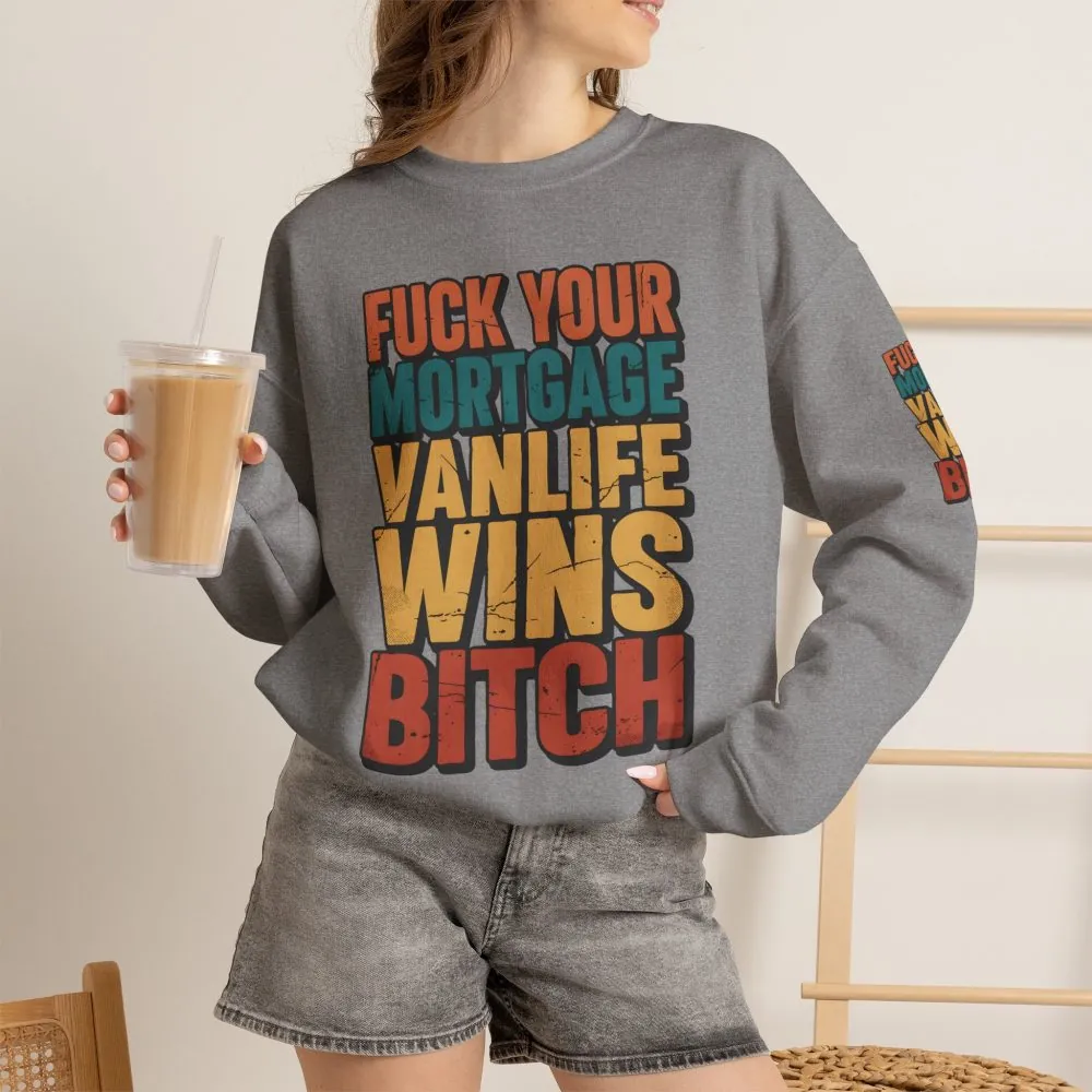 Unisex Heavy Blend™ Crewneck Sweatshirt — "Fuck Your Mortgage" Design F**K-Line