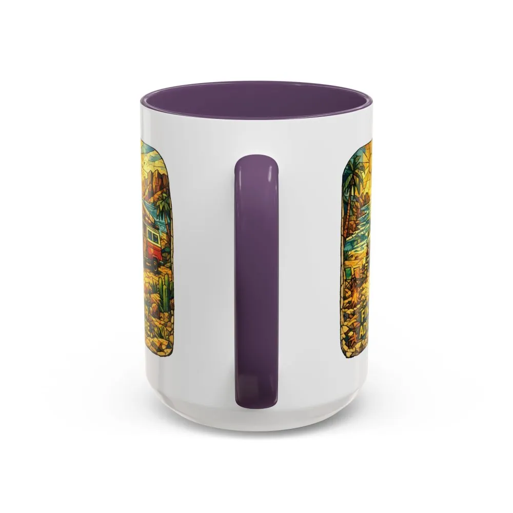 7194850939915011927_2048.jpeg Accent Coffee Mug (11, 15oz) — ""Find Your Adventure"" Design Cubic-Line