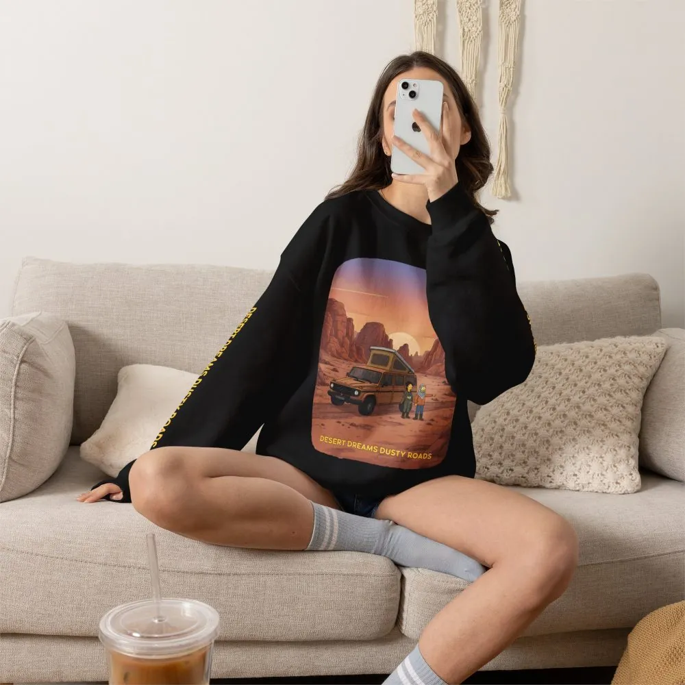 Unisex Heavy Blend™ Crewneck Sweatshirt — "Desert Dreams Dusty Roads" Design Sitcom-Line