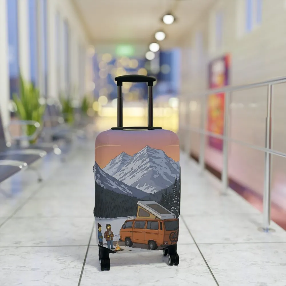 Luggage Cover — Adventure Camper Sketch Travel Suitcase(Design Sitcom-Line)