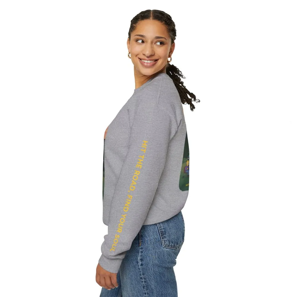Unisex Heavy Blend™ Crewneck Sweatshirt — "Hit The Road-Find Your Soul" Design Sitcom-Line