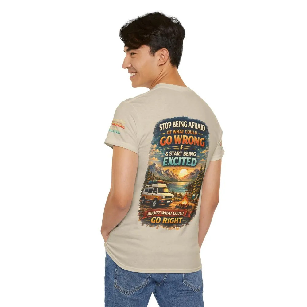 Unisex Heavy Cotton Tee — "Stop Being Afraid Of What Could Go Wrong" Design Scenic-Line