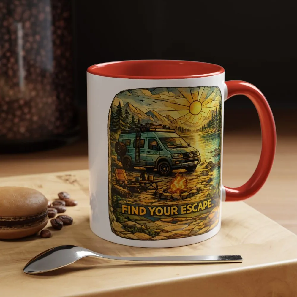 7219340298307090051_2048.jpeg Accent Coffee Mug (11, 15oz) — "Find Your Escape" Design Cubic-Line