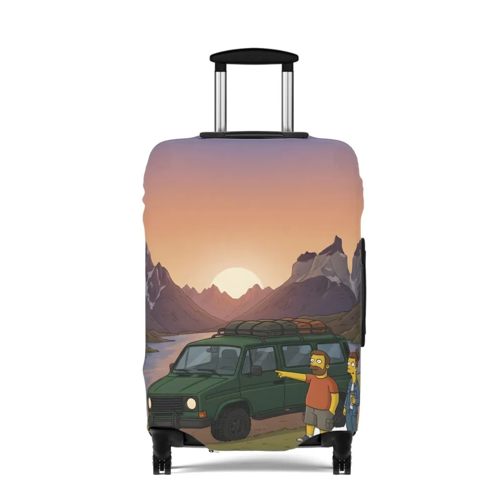 Luggage Cover — Adventure Camper Sketch Travel Suitcase(Design Sitcom-Line)