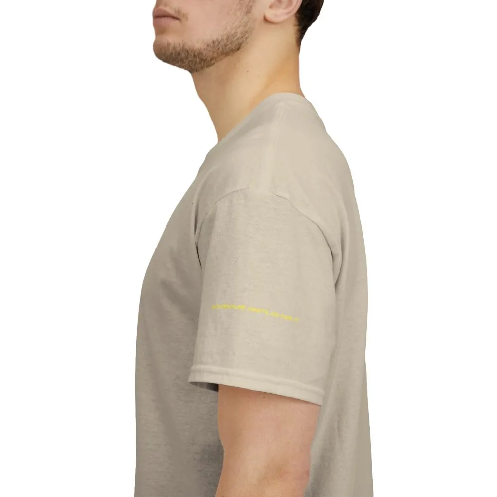 Unisex Heavy Cotton Tee — "Adventure Awaits-Go Find It" Design Sitcom-Line