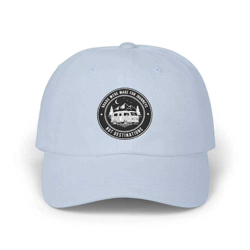 Dad Cap - "ROAD WHERE MADE FOR JOURNEYS-NOT DESTINATIONS" Vintage National Park Stamp Hat
