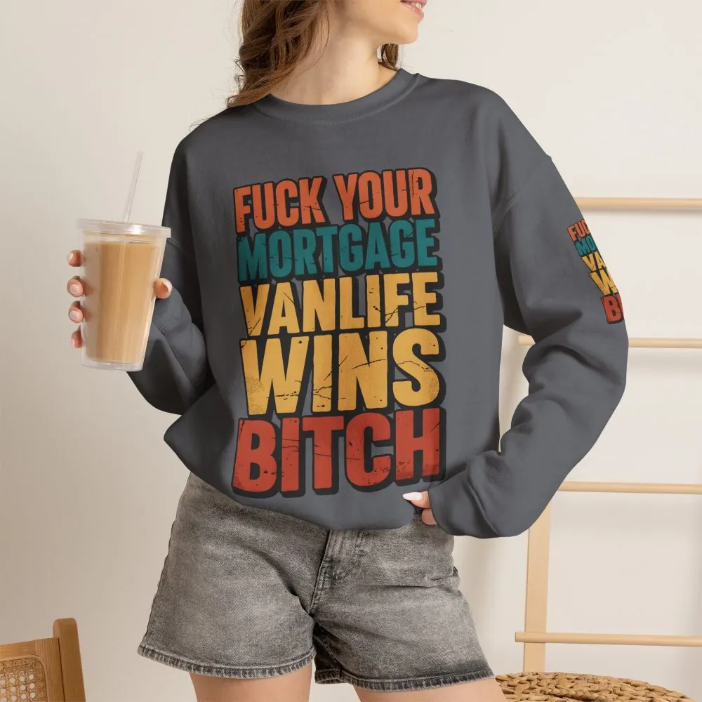 Unisex Heavy Blend™ Crewneck Sweatshirt — "Fuck Your Mortgage" Design F**K-Line