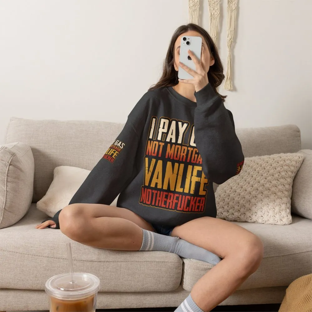 Unisex Heavy Blend™ Crewneck Sweatshirt — "I Pay Gas Not Mortgage" Design F**K-Line
