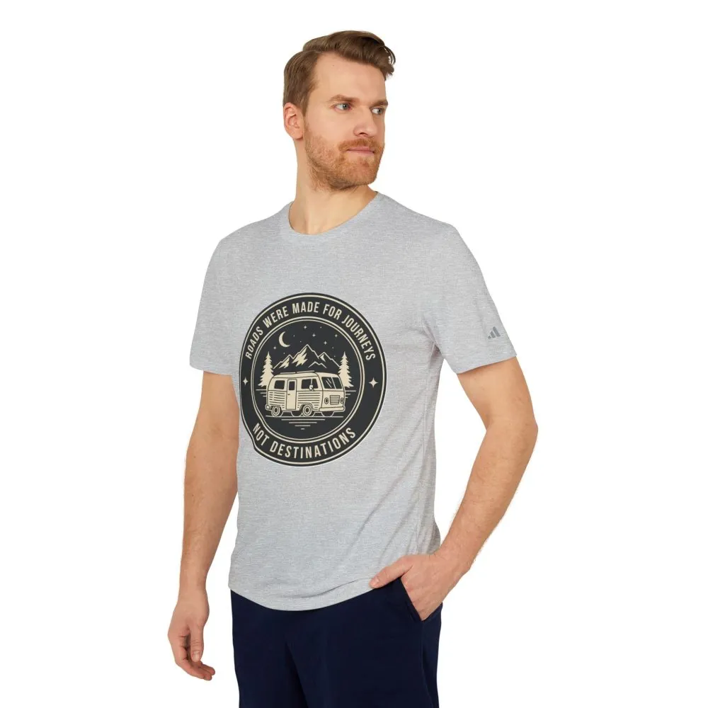 T-Shirt(Adidas) — 'ROAD WHERE MADE FOR JOURNEYS-NOT DESTINATIONS' (Only Font printed) Brand Adidas