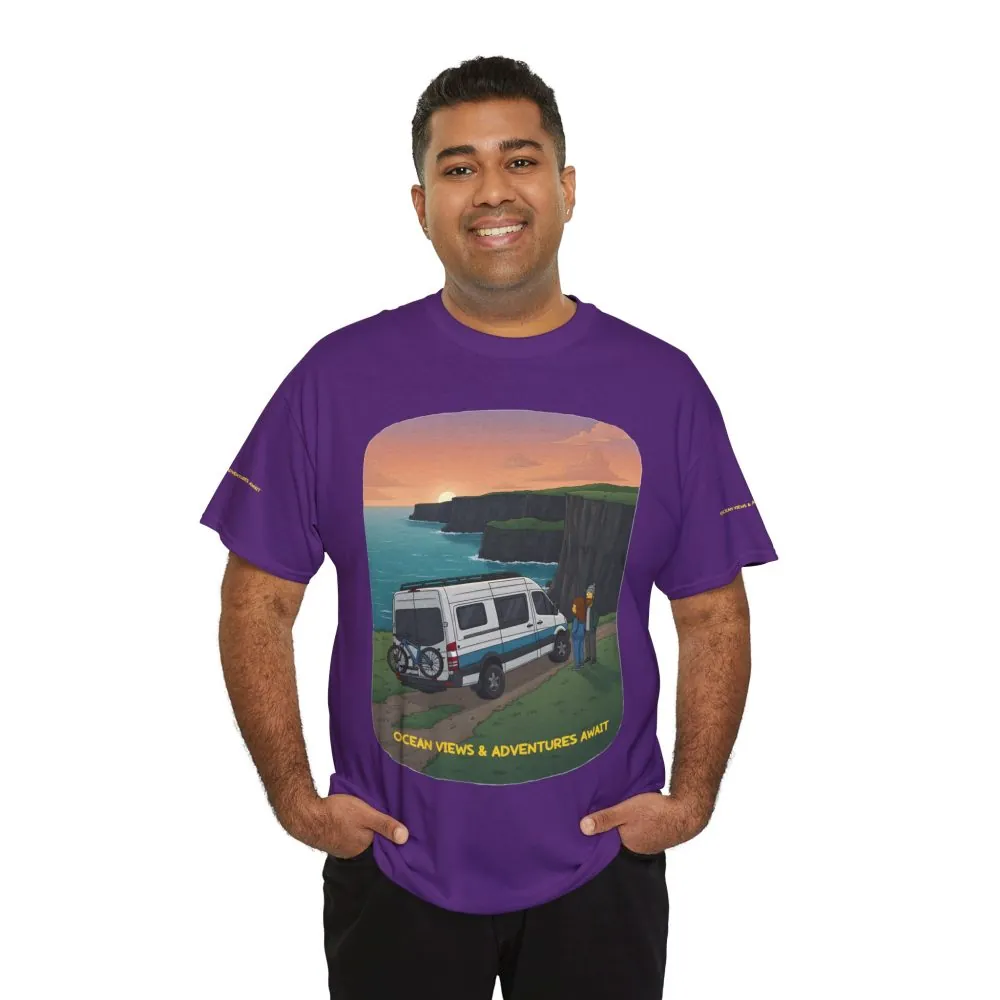 72676902243835595_2048.jpeg Unisex Heavy Cotton Tee — "Ocean Views-Adventures Awaits" Design Sitcom-Line