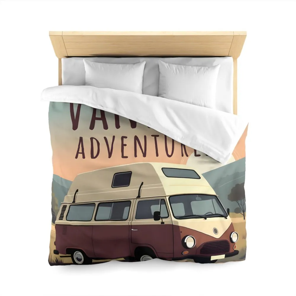7277509852272587564_2048.jpeg Duvet Cover — "Vanlife Adventures" Vintage Camper Van Bedding for Travel Lovers
