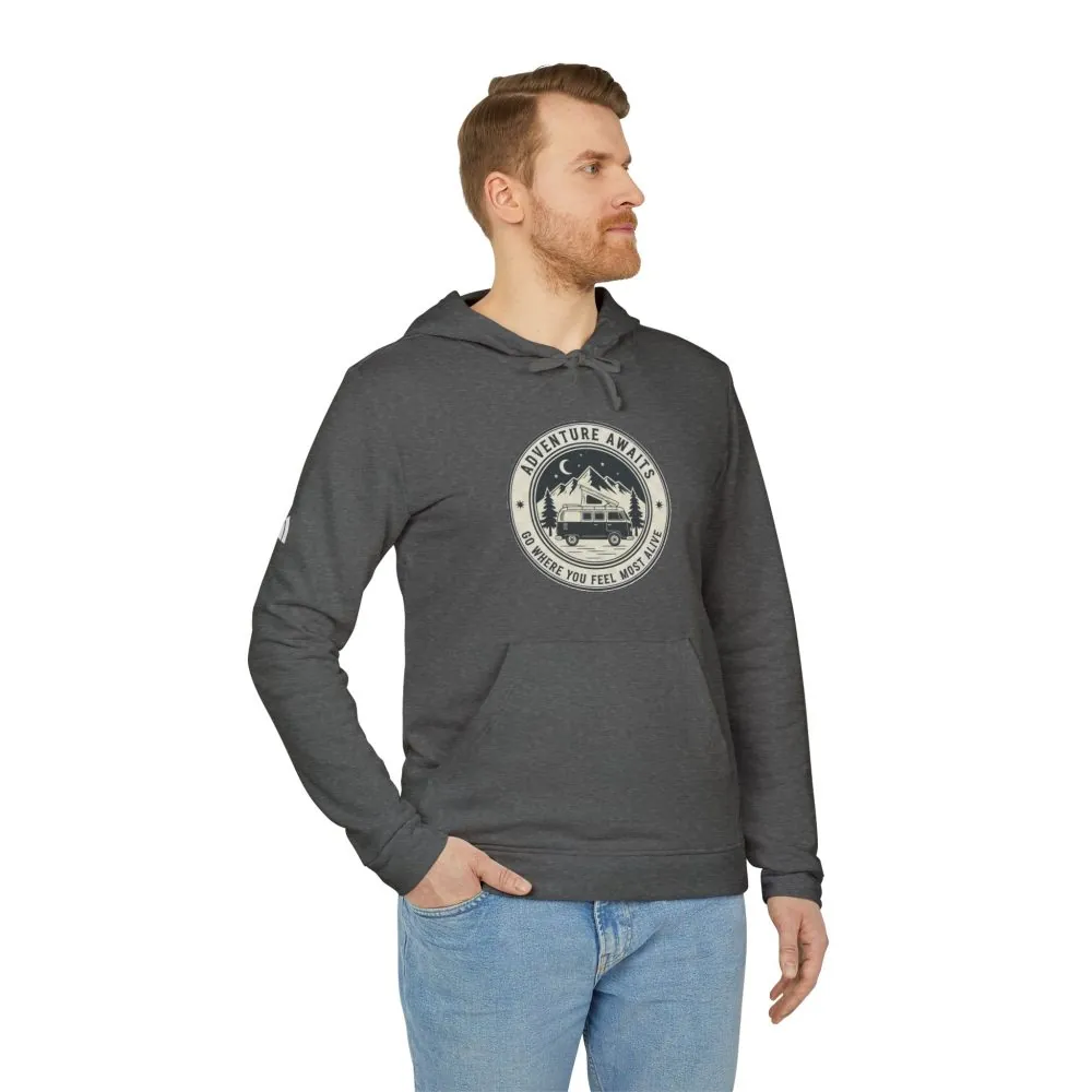 7278976149183329704_2048.jpeg Hoodie(Adidas) — 'Adventure Awaits-Go Where You Feel Most Alive' Outdoor Travel Pullover (Front + Back Printed)
