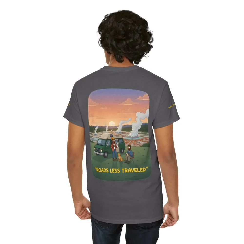 Unisex Heavy Cotton Tee — "Roads Less Traveled" Design Sitcom-Line