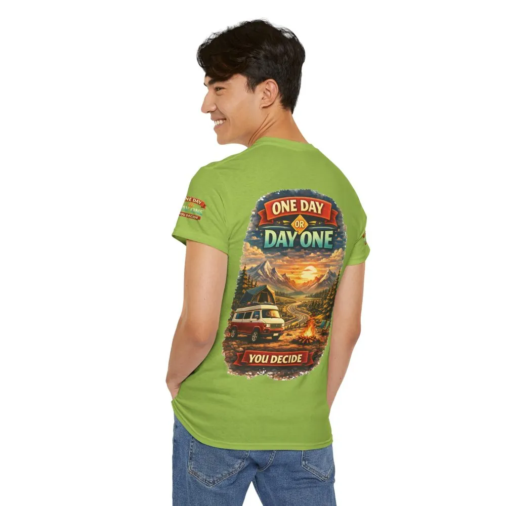 7281400542445904403_2048.jpeg Unisex Heavy Cotton Tee — "One Day Or Day One" Design Scenic-Line