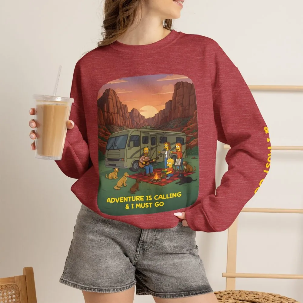 7283520295984779722_2048.jpeg Unisex Heavy Blend™ Crewneck Sweatshirt — "Adventure Is Calling-I Must Go" Design Sitcom-Line