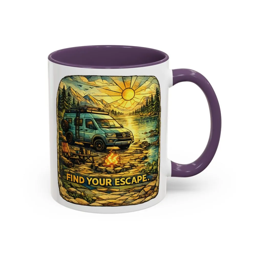7285957025125115922_2048.jpeg Accent Coffee Mug (11, 15oz) — "Find Your Escape" Design Cubic-Line