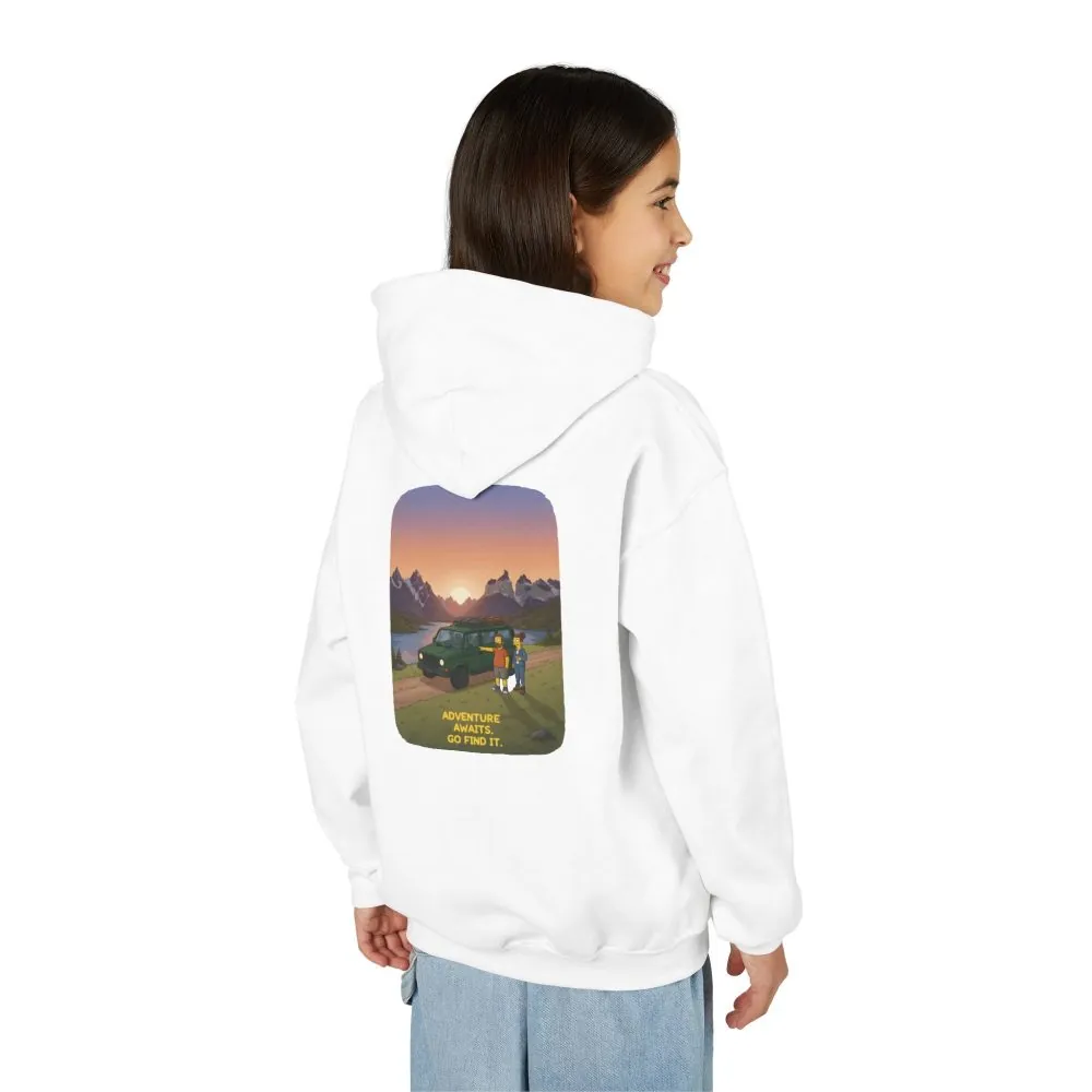 7289790857867236226_2048.jpeg Youth Hoodie(Gildan) – "Adventure Awaits-Go Find It" (Design Sitcom-Line)