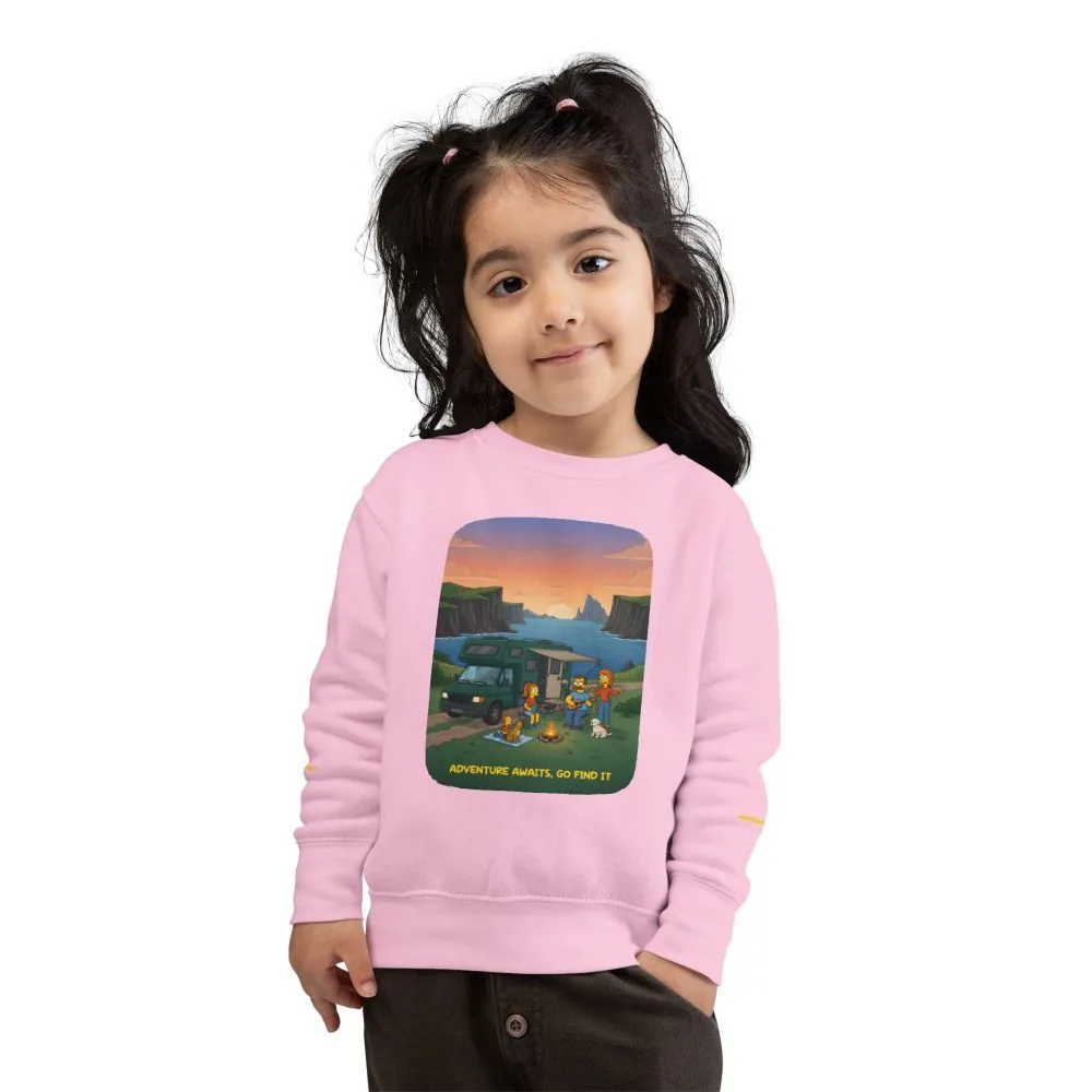Toddler Sweatshirt - "Adventure Awaits-Go Find It" (Design Sitcom-Line)