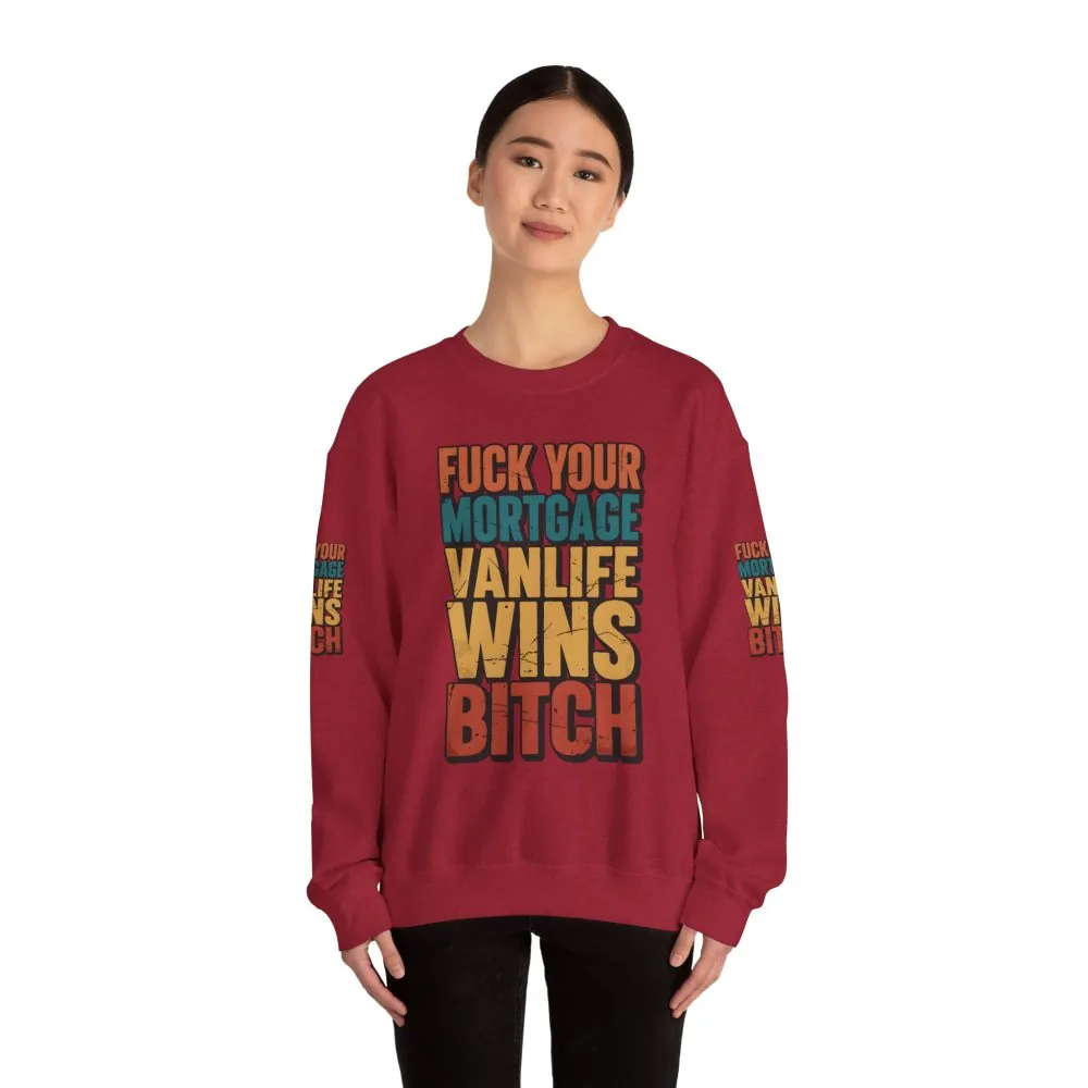 Unisex Heavy Blend™ Crewneck Sweatshirt — "Fuck Your Mortgage" Design F**K-Line