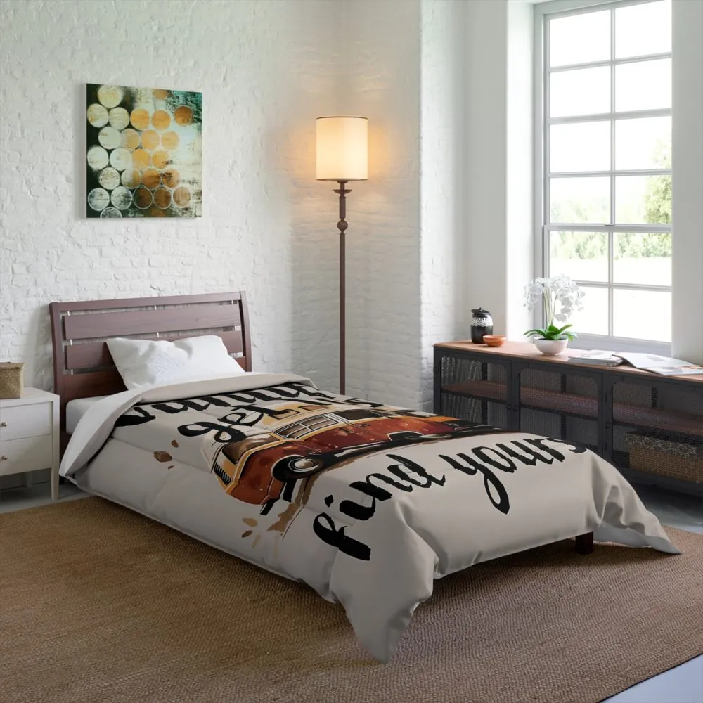 Comforter — Vanlife ‘Get Lost, Find Yourself’ Retro Camper Bedding