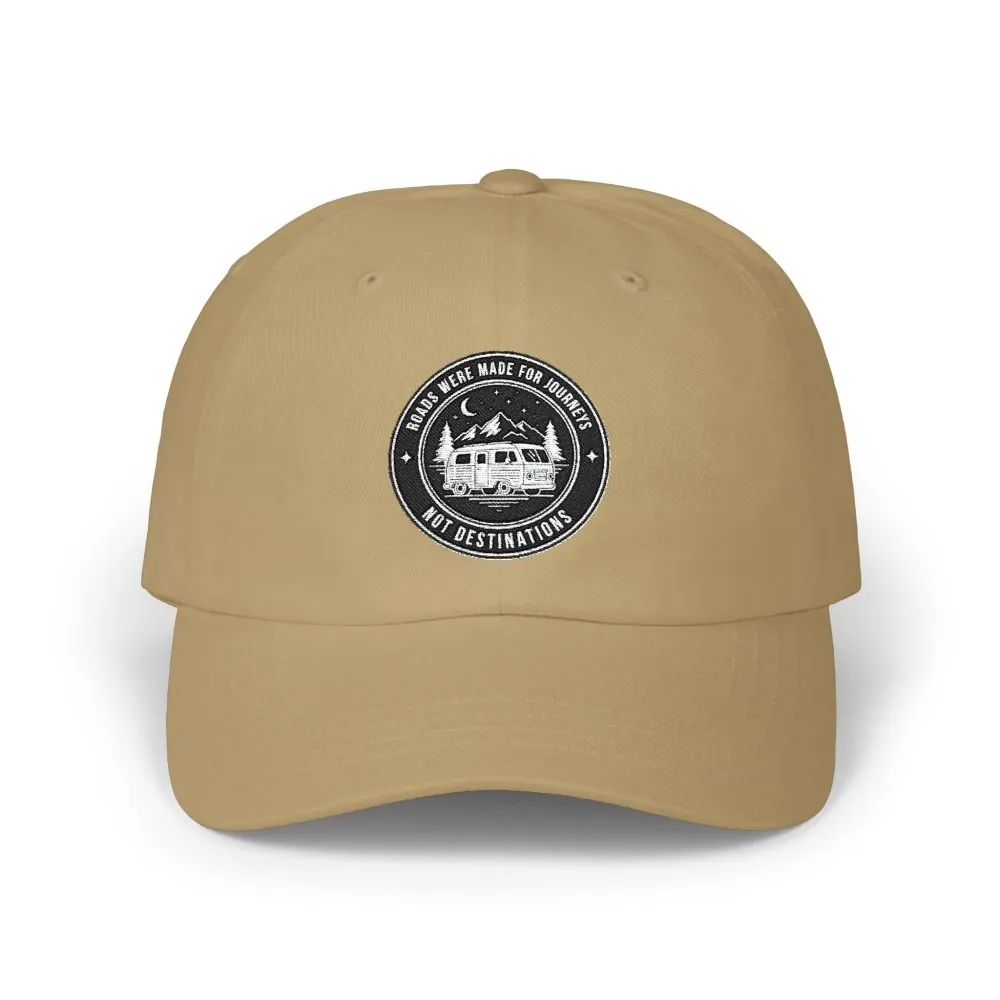 Dad Cap - "ROAD WHERE MADE FOR JOURNEYS-NOT DESTINATIONS" Vintage National Park Stamp Hat