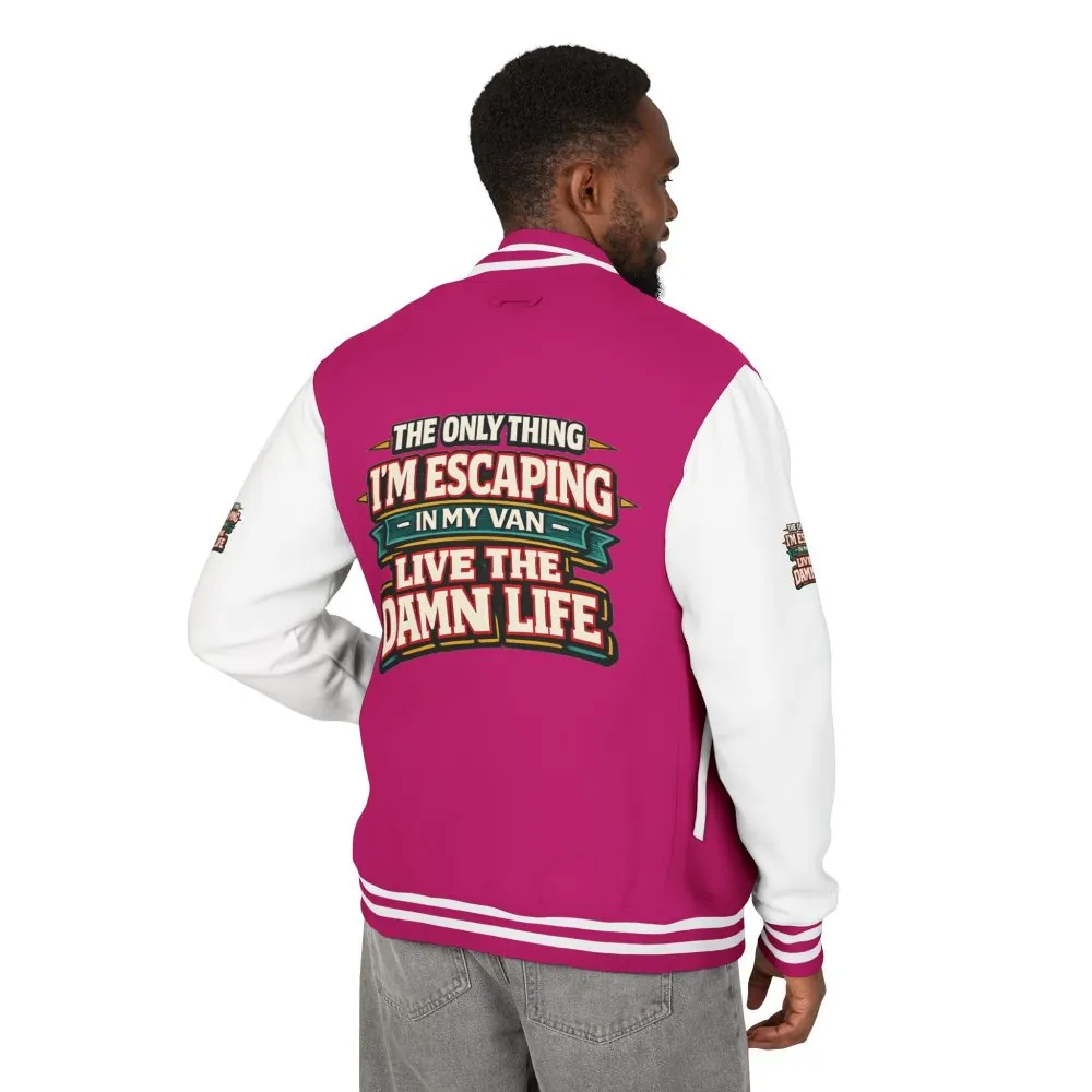 Unisex Heavyweight Letterman Jacket — "The Only Thing I´m Escaping" Design F**K-Line