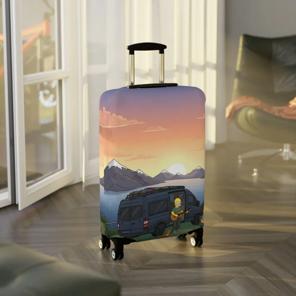 Luggage Cover — Adventure Camper Sketch Travel Suitcase(Design Sitcom-Line)