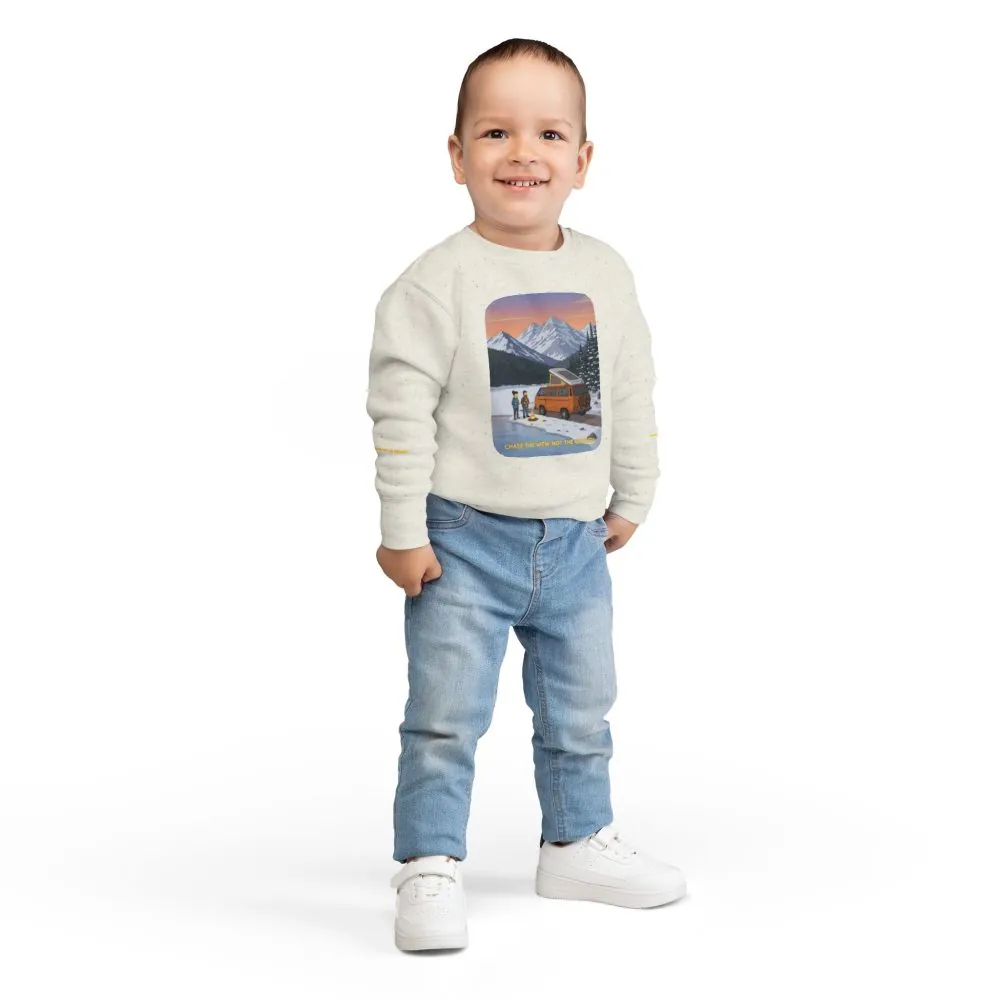 Toddler Sweatshirt - "Chase The Views-Not The Crowds" (Design Sitcom-Line)
