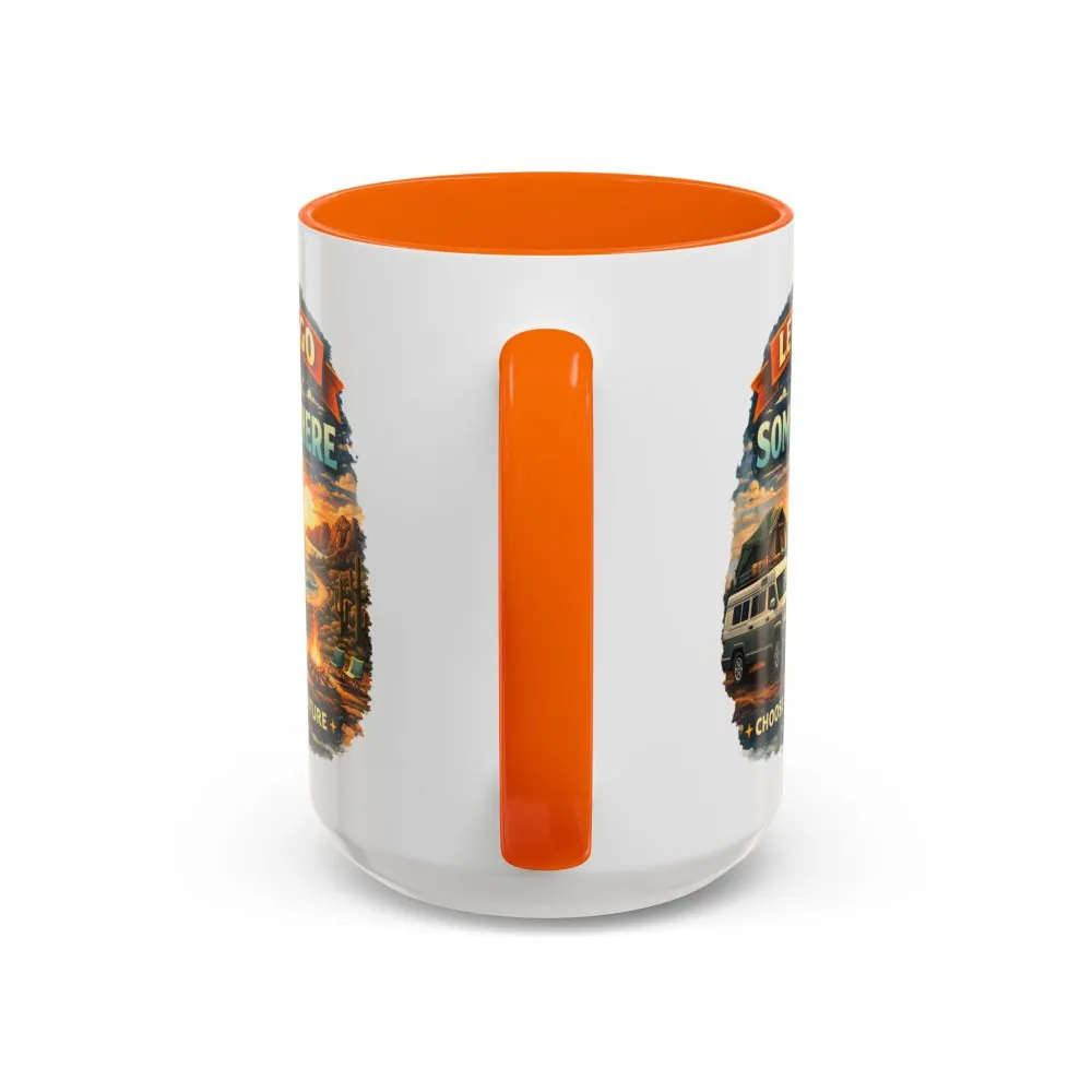 Accent Coffee Mug (11, 15oz) — "Lets Go Somewhere" Design Scenic-Line
